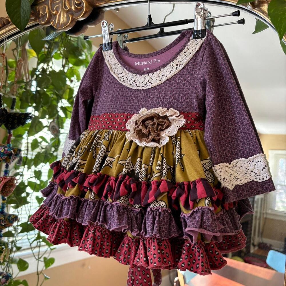 Mustard Pie Little Girl’s Eclectic Layered Dress 6 Months